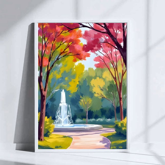 Autumn Park Fall Foliage Watercolor Poster (Creator Uploaded)