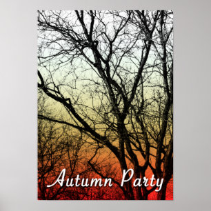 autumn party : ghost tree poster