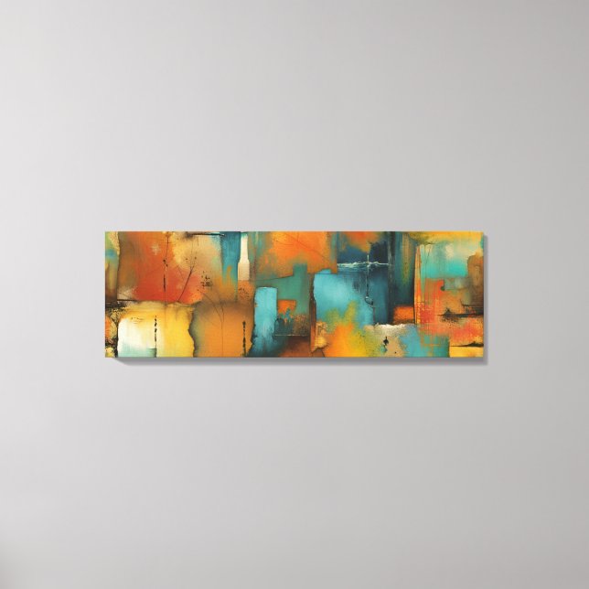 Autumn Patchwork Abstract Canvas Print (Front)