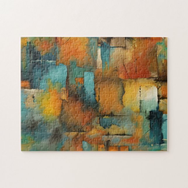 Autumn patchwork abstract jigsaw puzzle (Horizontal)