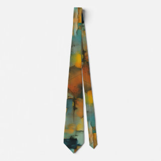 Autumn patchwork abstract tie