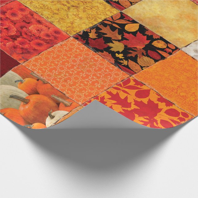 Autumn Patchwork Wrapping Paper (Corner)