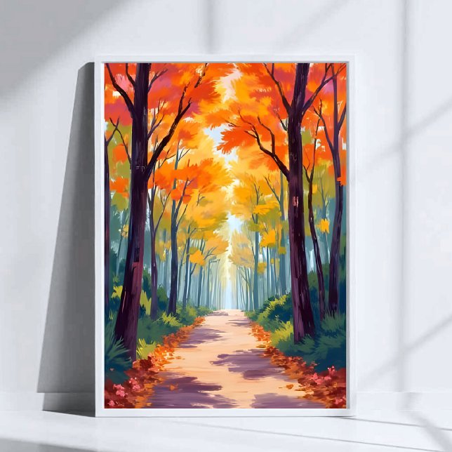 Autumn Path Fall Foliage Painting Poster (Creator Uploaded)