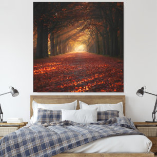 Autumn Pathway – Serene Tree Tunnel Art Print