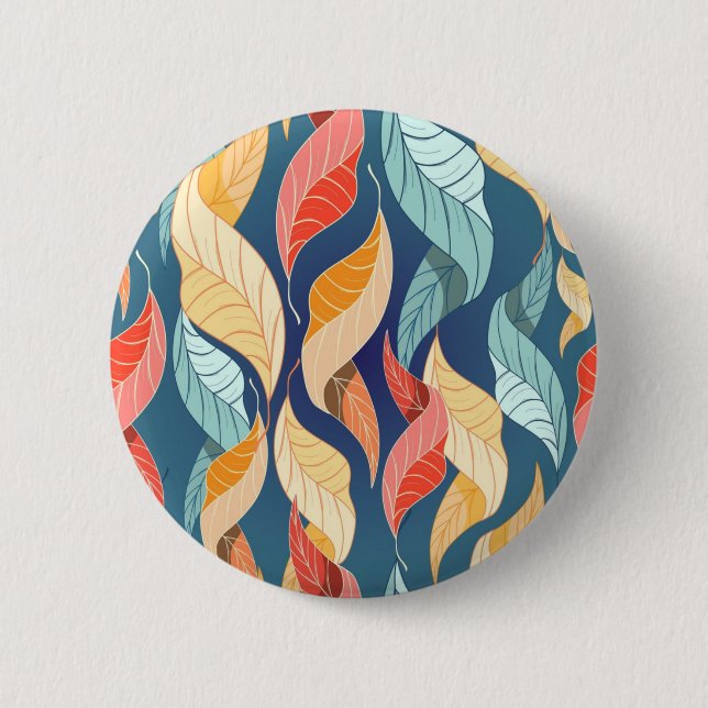 Autumn pattern 6 cm round badge (Front)