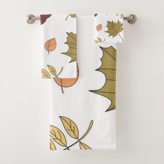 Autumn pattern bath towel set (Insitu)