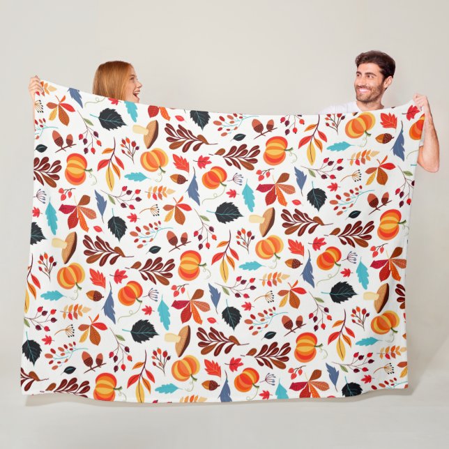 Autumn Pattern Fleece Blanket (In Situ)