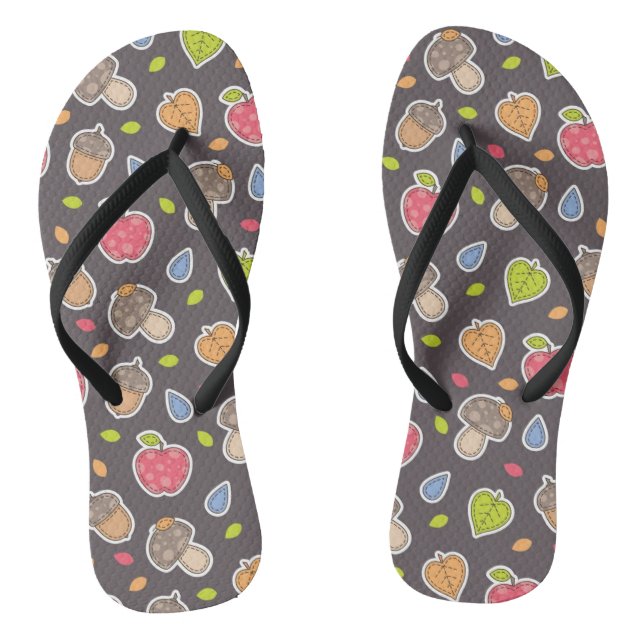 autumn pattern flip flops (Footbed)