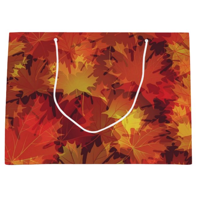 Autumn pattern large gift bag (Front)