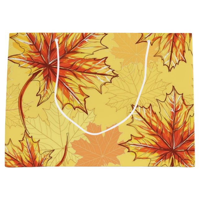 Autumn pattern large gift bag (Front)