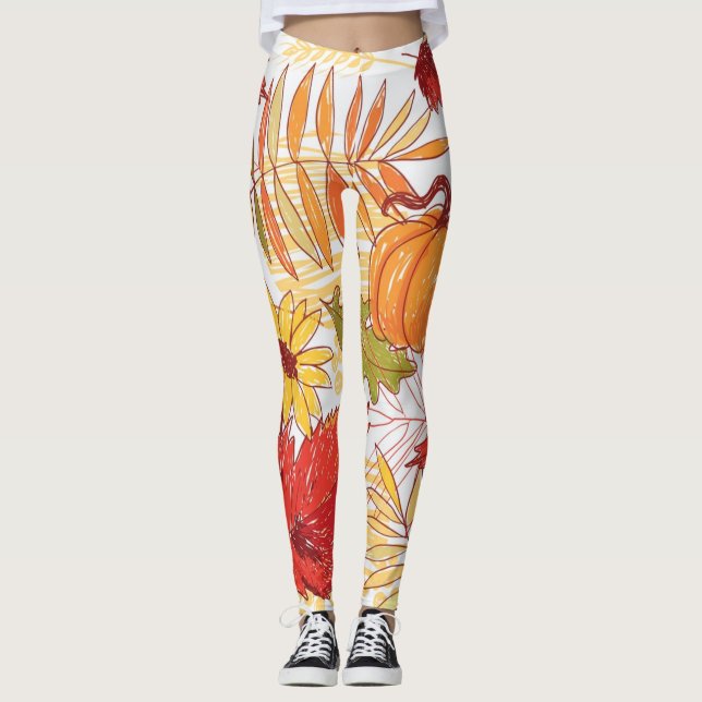 Autumn pattern leggings (Front)