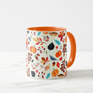 Autumn Pattern Mug Fall Leaves