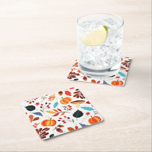 Autumn Pattern Paper Coaster