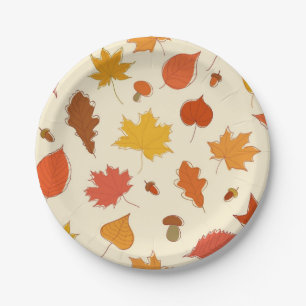 Autumn pattern paper plate
