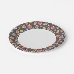 autumn pattern paper plate