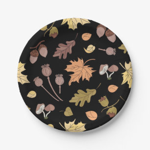 Autumn pattern paper plate