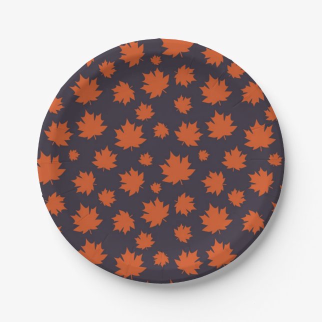 Autumn pattern paper plate (Front)