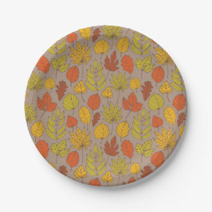 Autumn pattern paper plate