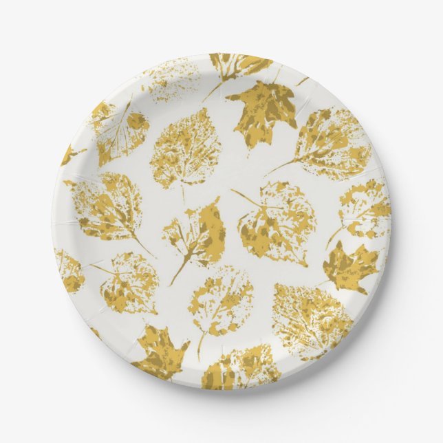 Autumn pattern paper plate (Front)