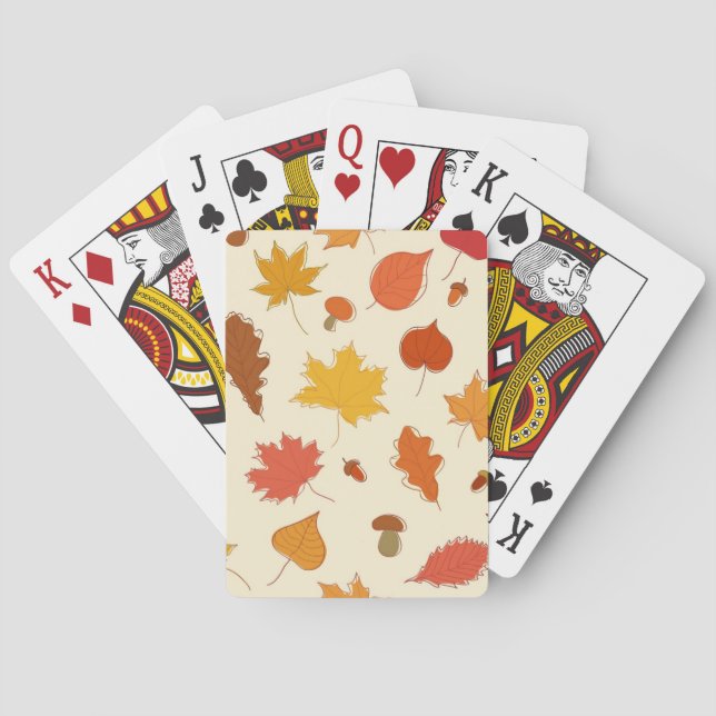 Autumn pattern playing cards (Back)