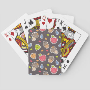 autumn pattern playing cards