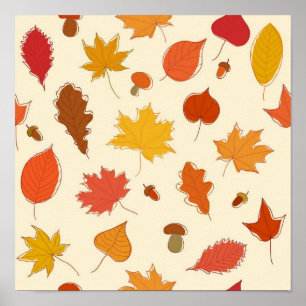 Autumn pattern poster