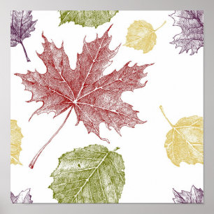 Autumn pattern poster