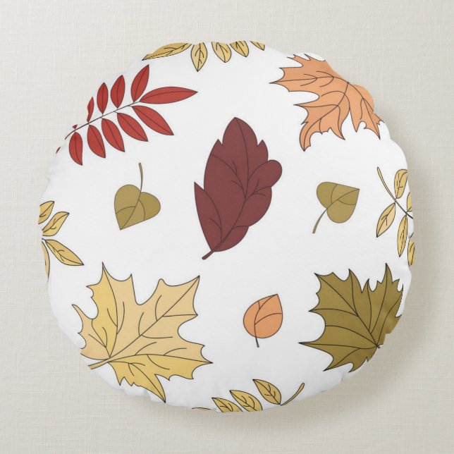 Autumn pattern round cushion (Front)
