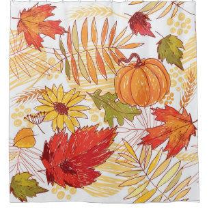 Autumn pattern shower curtain