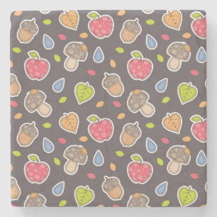 autumn pattern stone coaster