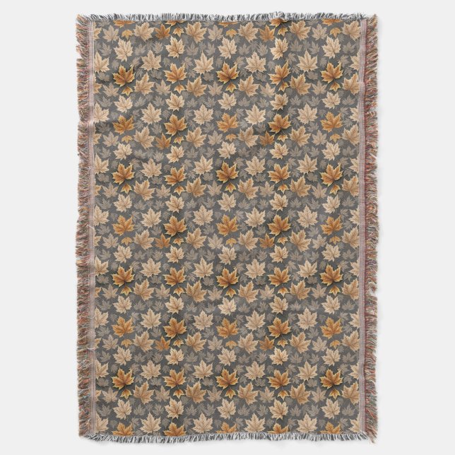 Autumn Pattern Throw Blanket (Front Vertical)