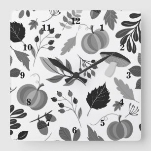 Autumn Pattern Wall Clock