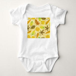 Autumn pattern watercolor 2 baby bodysuit