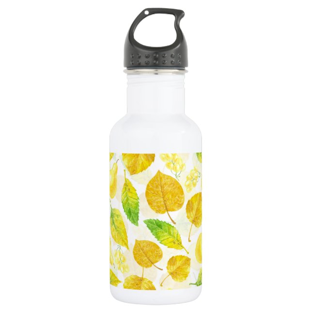 Autumn pattern watercolor 532 ml water bottle (Front)