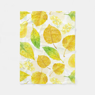 Autumn pattern watercolor fleece blanket