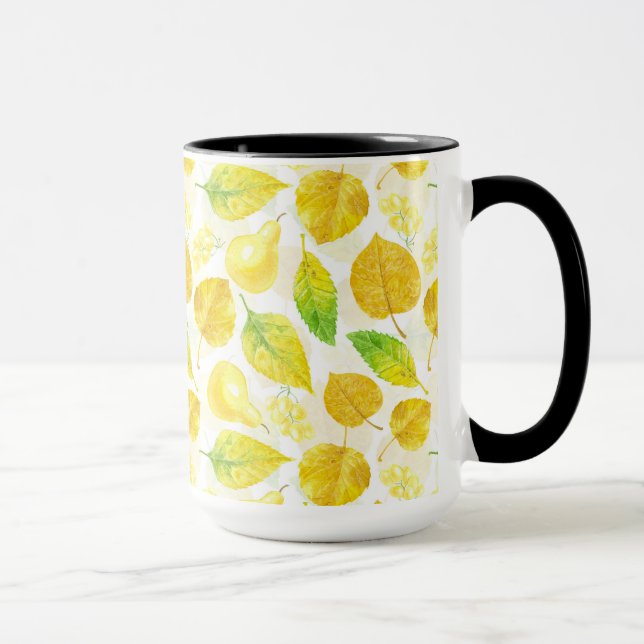 Autumn pattern watercolor mug (Right)