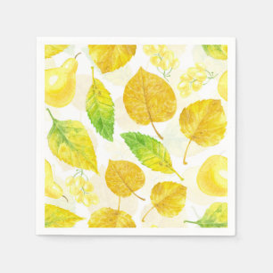 Autumn pattern watercolor napkin