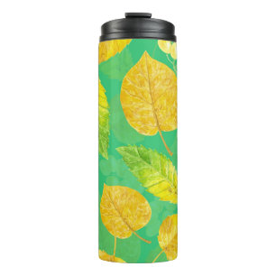 Autumn pattern watercolor thermal tumbler