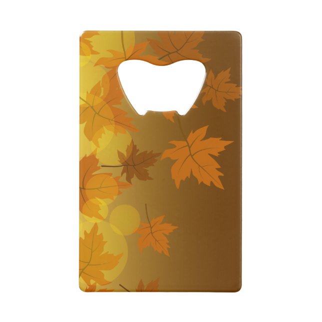 Autumn pattern with falling maple leaves and bokeh (Front)