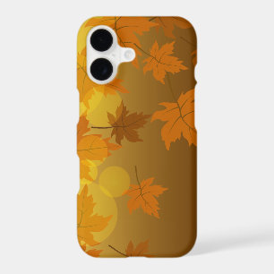 Autumn pattern with falling maple leaves and bokeh