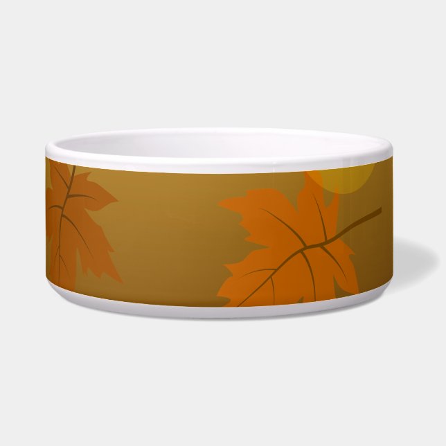 Autumn pattern with falling maple leaves and bokeh (Left)