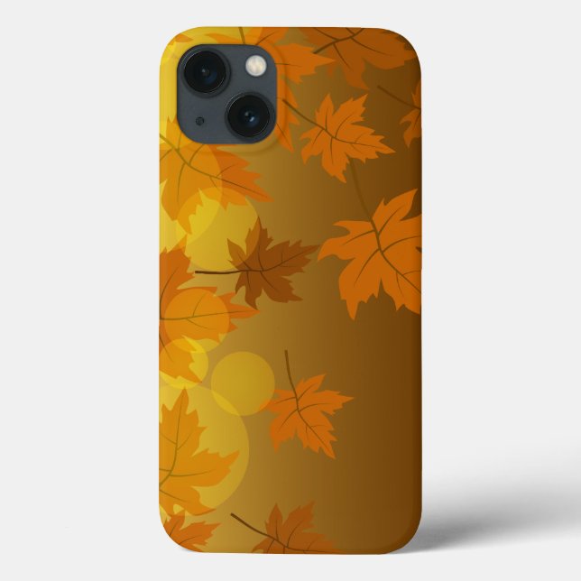 Autumn pattern with falling maple leaves and bokeh Case-Mate iPhone case (Back)