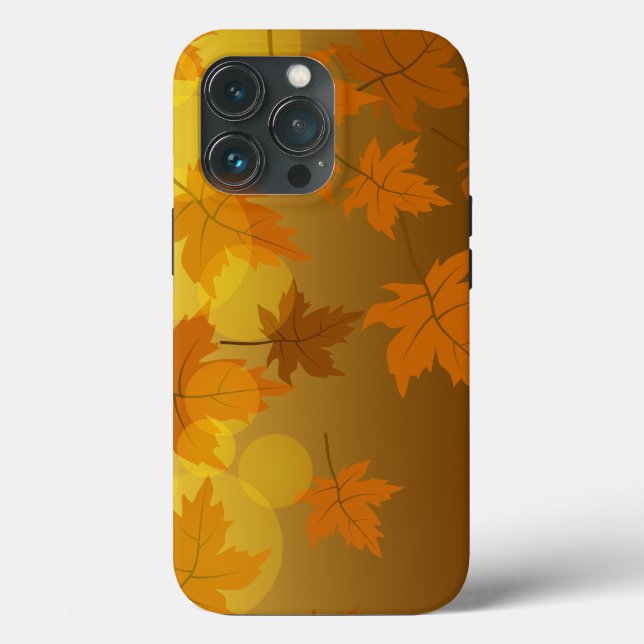 Autumn pattern with falling maple leaves and bokeh Case-Mate iPhone case (Back)