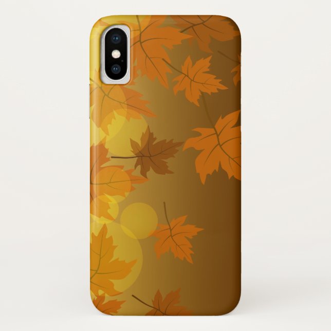 Autumn pattern with falling maple leaves and bokeh Case-Mate iPhone case (Back)