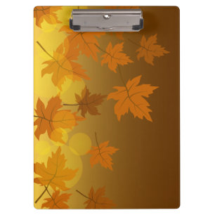 Autumn pattern with falling maple leaves and bokeh clipboard