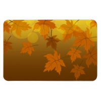 Autumn pattern with falling maple leaves and bokeh