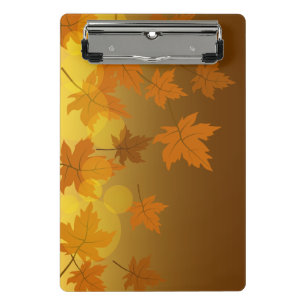 Autumn pattern with falling maple leaves and bokeh mini clipboard