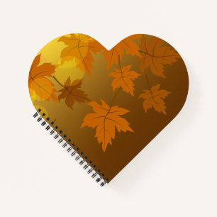 Autumn pattern with falling maple leaves and bokeh notebook
