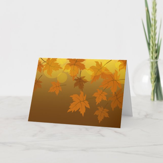 Autumn pattern with falling maple leaves and bokeh programme (Front)