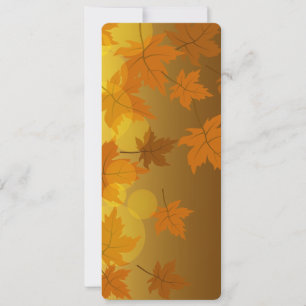 Autumn pattern with falling maple leaves and bokeh save the date